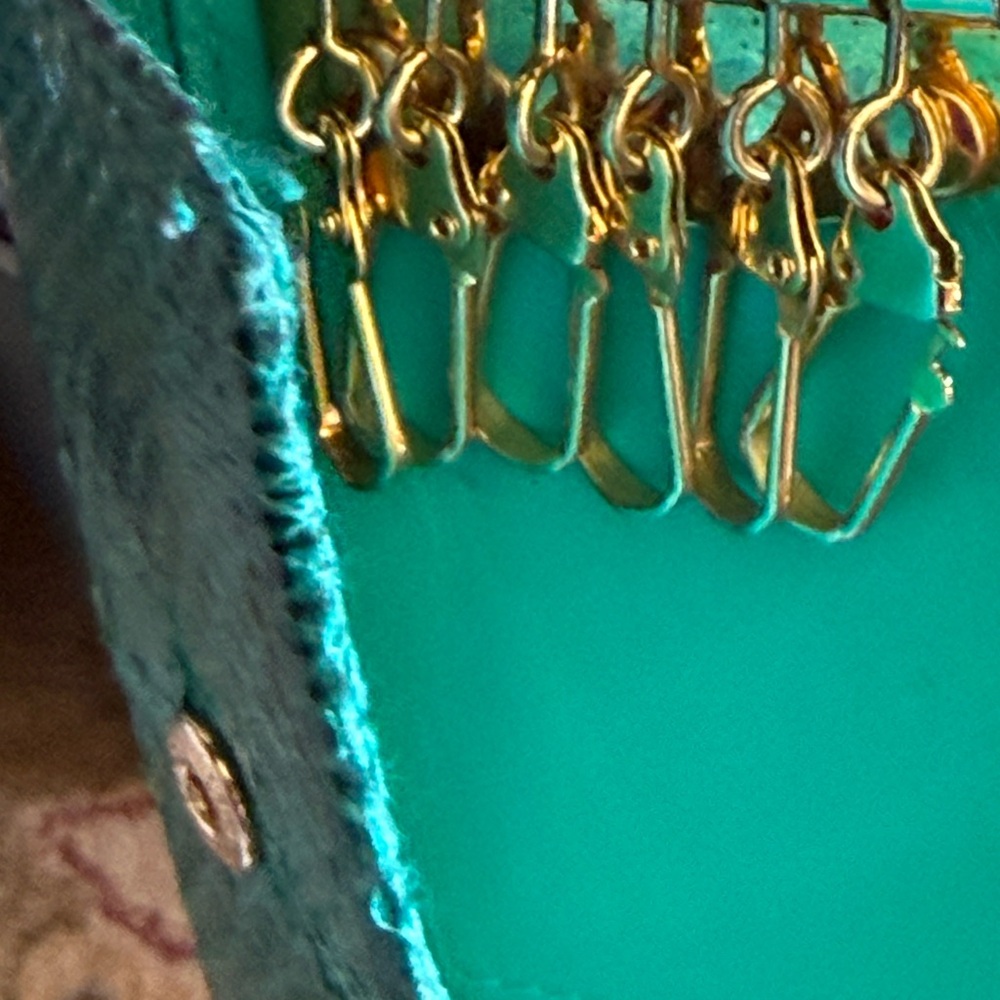 Turquoise Snakeskin Card & Key Organizer - Picture 8 of 10